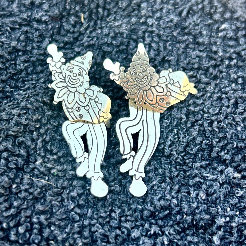 Clown silver earrings